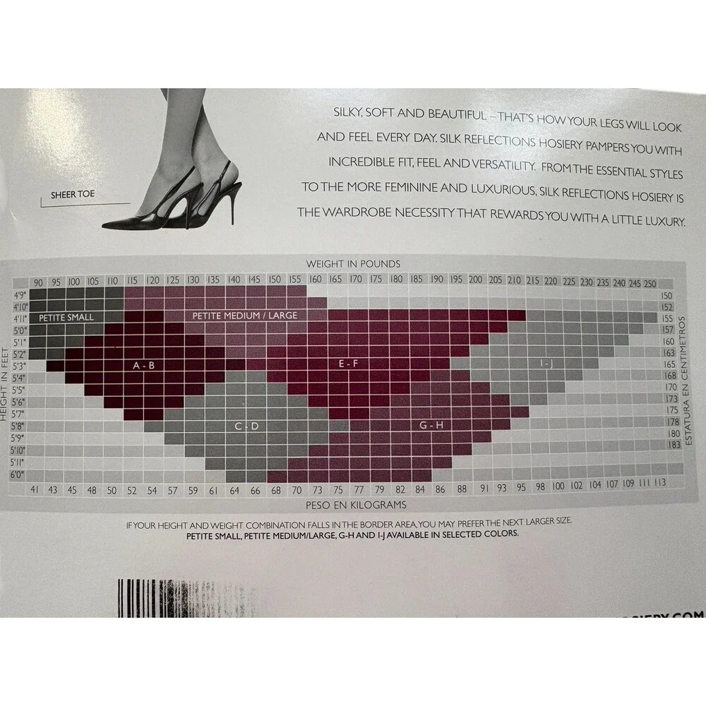 Hanes Silk Reflections Women's Silky Sheer Control Top Pantyhose Barely Black EF